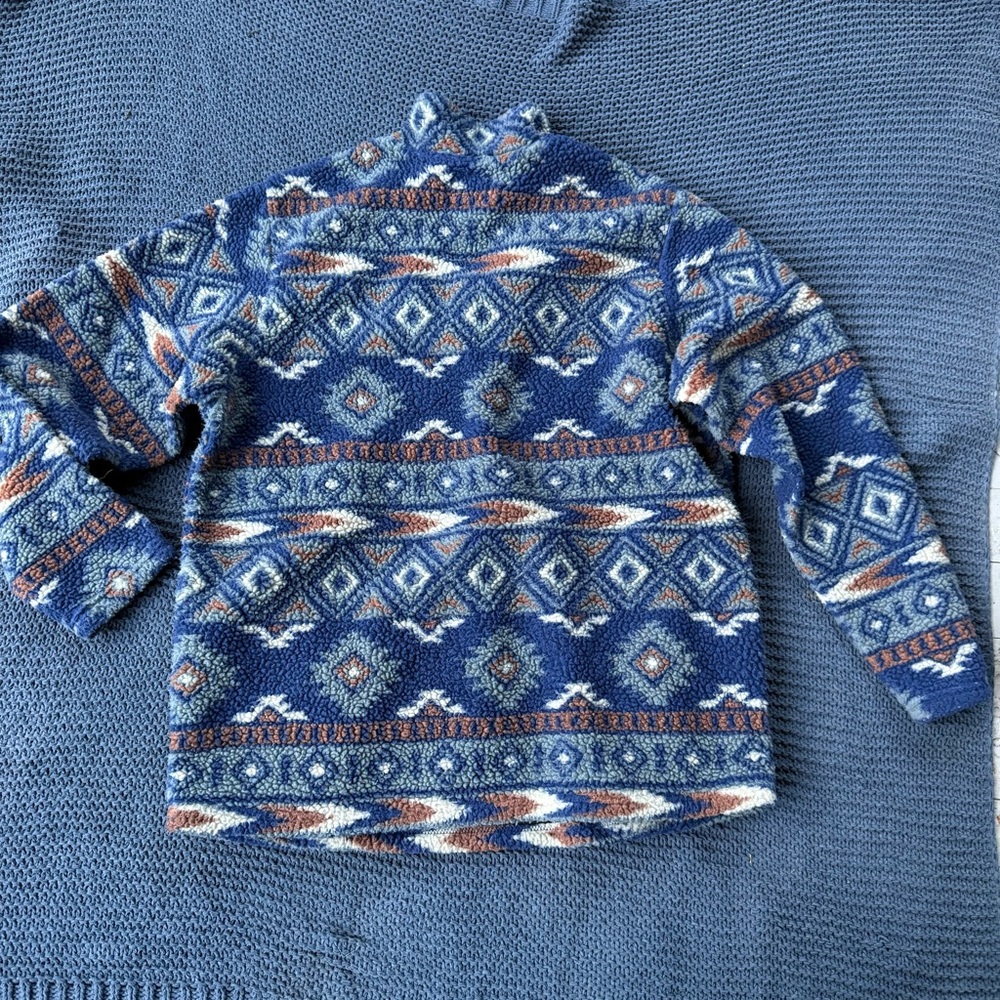Wrangler Blue Multi-Color Patterned Zip-Up Sweater - Picture 5 of 5